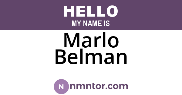 Marlo Belman