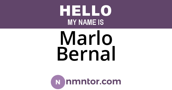 Marlo Bernal
