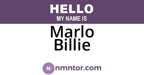 Marlo Billie