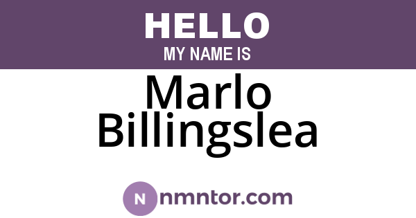 Marlo Billingslea