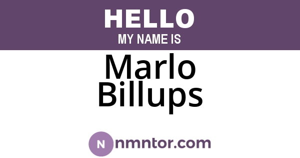 Marlo Billups