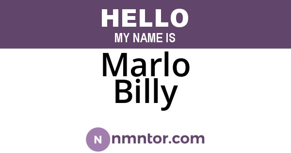 Marlo Billy