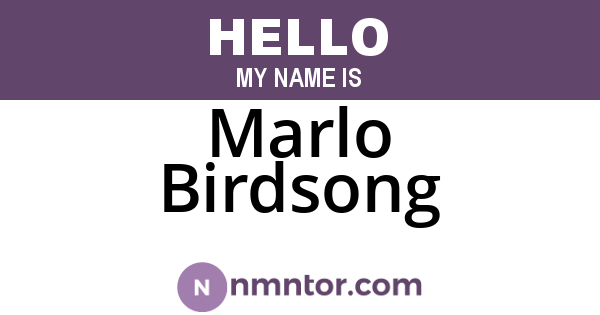 Marlo Birdsong