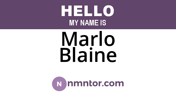 Marlo Blaine
