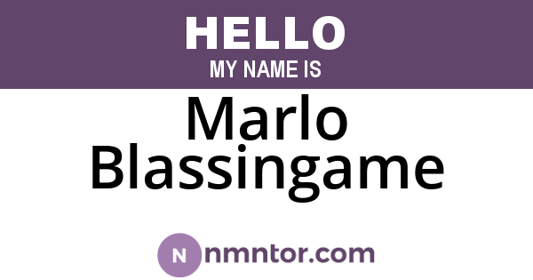 Marlo Blassingame