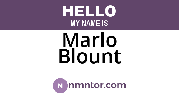 Marlo Blount