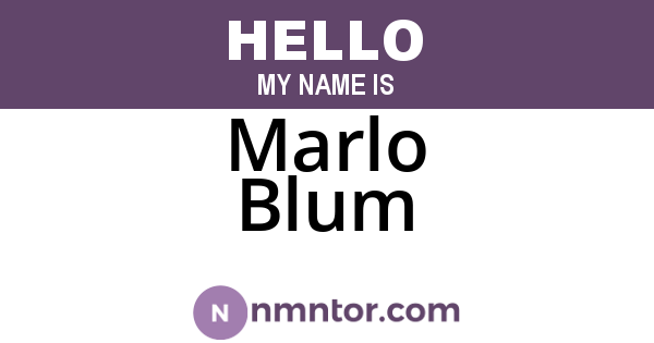 Marlo Blum