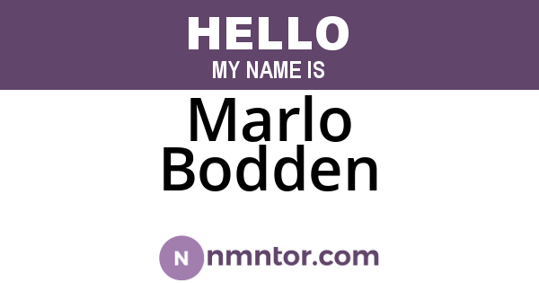 Marlo Bodden