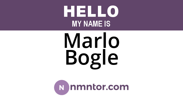 Marlo Bogle