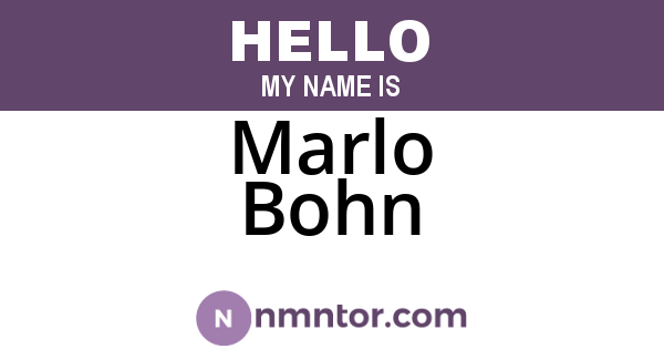 Marlo Bohn