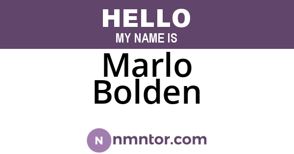 Marlo Bolden