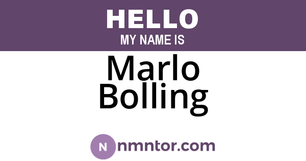 Marlo Bolling