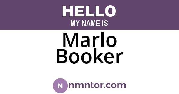 Marlo Booker