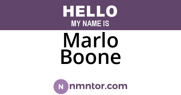Marlo Boone