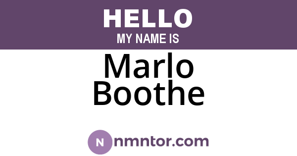 Marlo Boothe