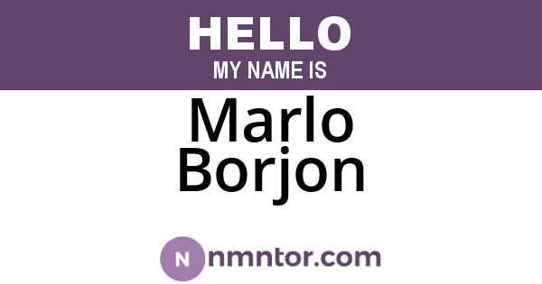 Marlo Borjon