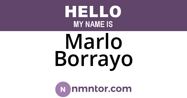 Marlo Borrayo