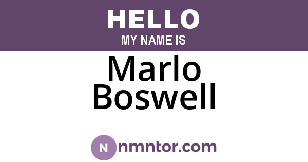 Marlo Boswell