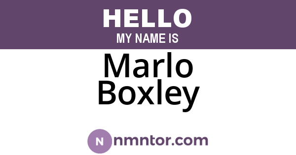 Marlo Boxley