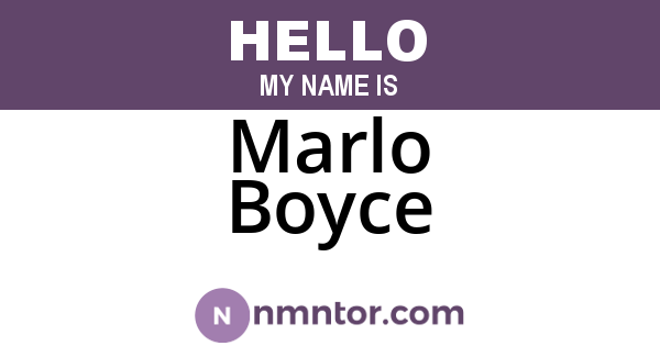 Marlo Boyce