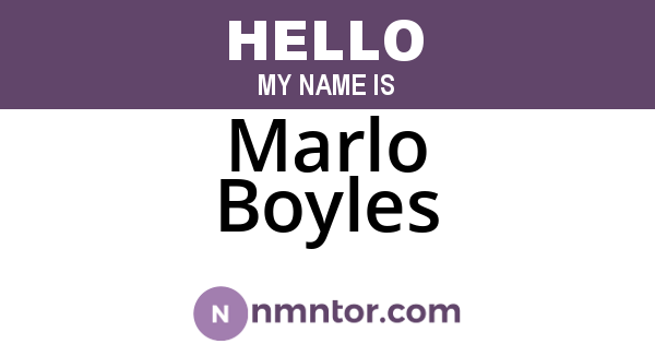 Marlo Boyles