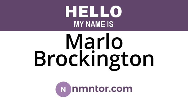 Marlo Brockington