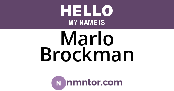 Marlo Brockman