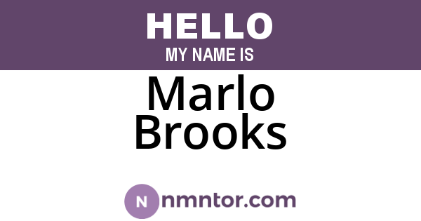 Marlo Brooks