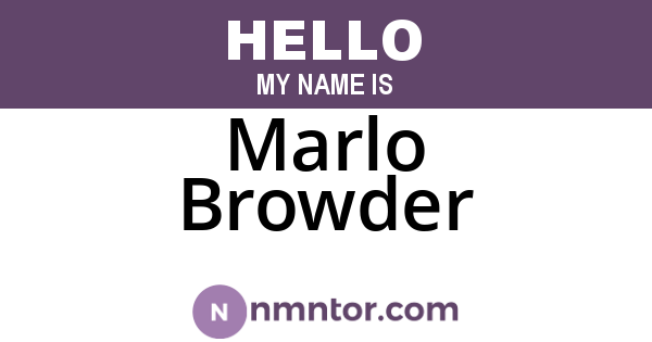 Marlo Browder