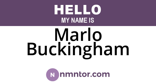 Marlo Buckingham