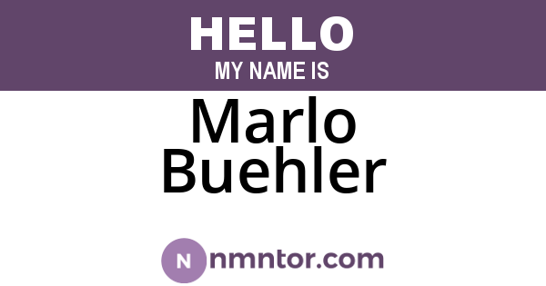 Marlo Buehler