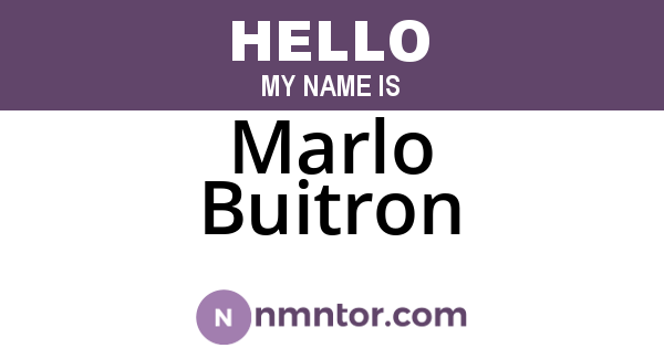 Marlo Buitron