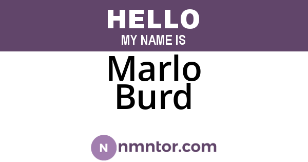Marlo Burd