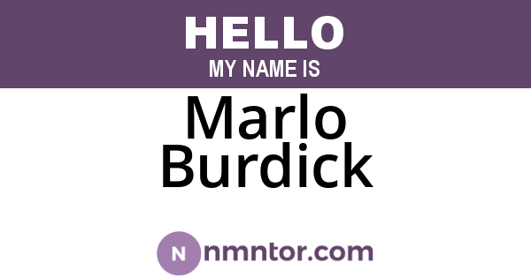 Marlo Burdick
