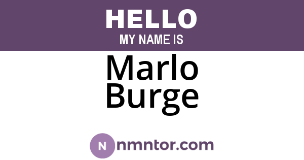 Marlo Burge