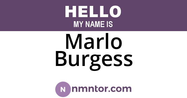 Marlo Burgess