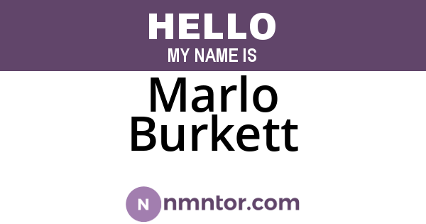 Marlo Burkett