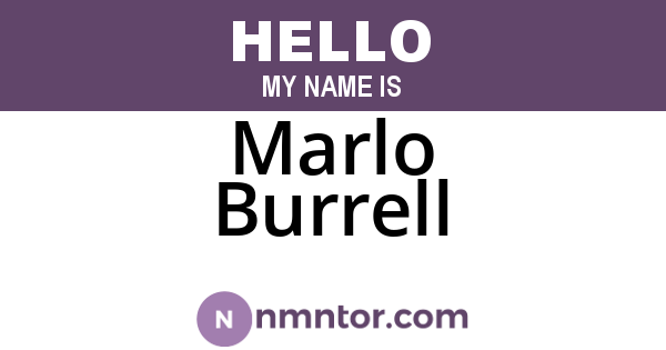 Marlo Burrell