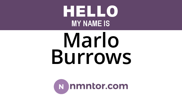 Marlo Burrows