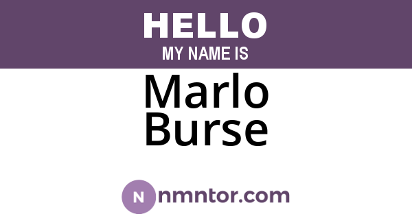 Marlo Burse