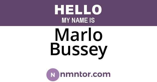 Marlo Bussey