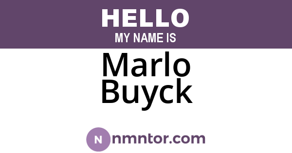 Marlo Buyck
