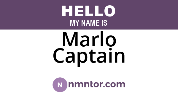 Marlo Captain