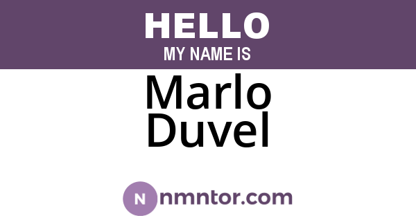Marlo Duvel