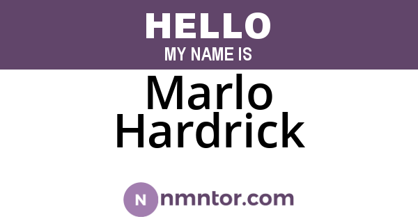 Marlo Hardrick
