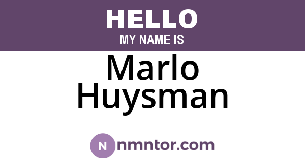 Marlo Huysman