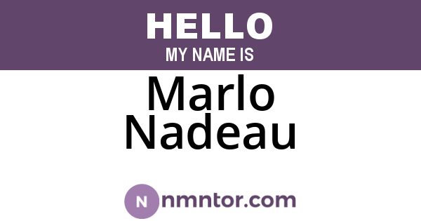 Marlo Nadeau
