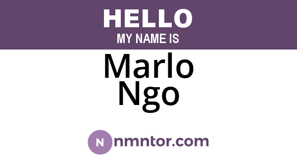 Marlo Ngo
