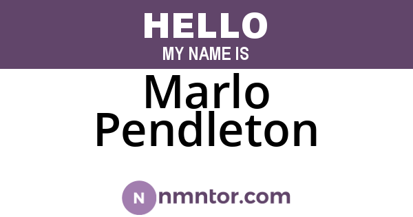 Marlo Pendleton