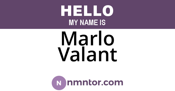 Marlo Valant
